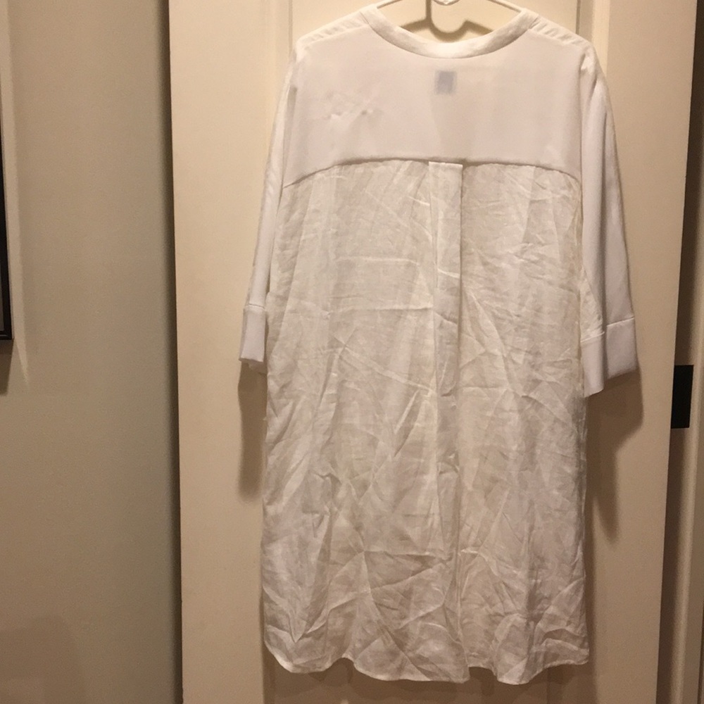 Anne Klein womens 100% Linen Tunic/cover up top blouse 3/4 sleeves Size Large - Picture 7 of 11